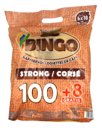 Bingo koffiepads strong 108 pads