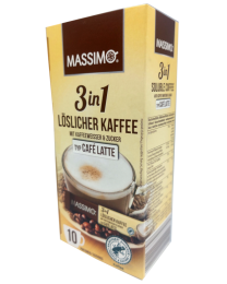 Massimo 3 in 1 oploskoffie Cafe Latte 10 sticks