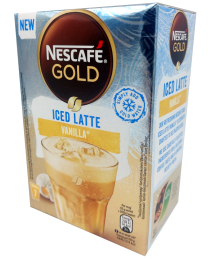 Nescafe Gold Iced Latte Vanilla oploskoffie 7 sticks